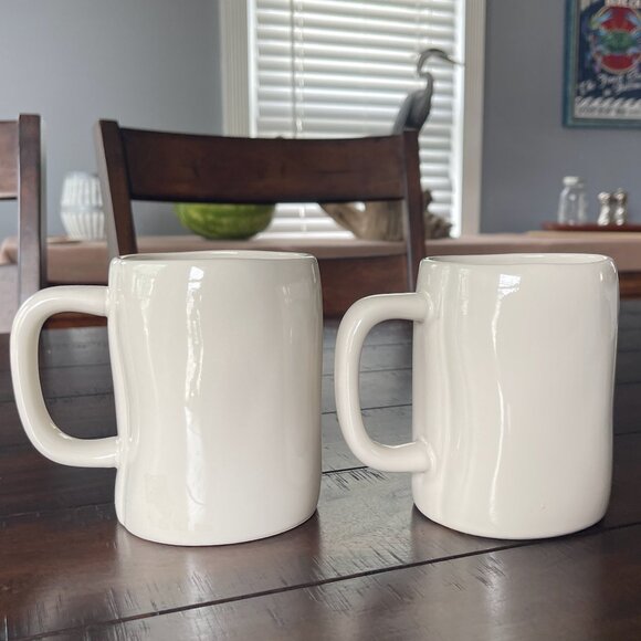 Rea Dunn His & Hers Black Print Hand Crafted Set of 2 Large 16 oz Mugs - Picture 6 of 10